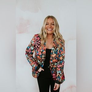 RD Style Nalla Floral Satin Blazer